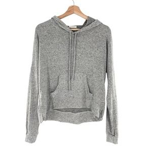Wst Cst Nordstrom Brushed Knit Hoodie Drawstring in Heather Gray